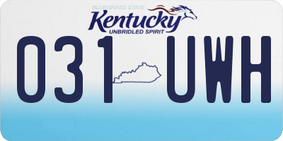 KY license plate 031UWH