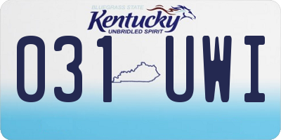 KY license plate 031UWI
