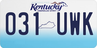 KY license plate 031UWK