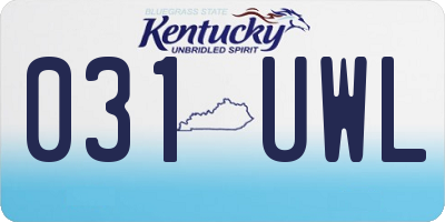 KY license plate 031UWL