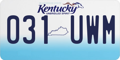 KY license plate 031UWM