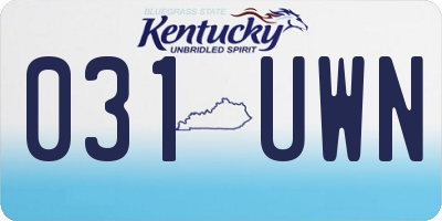 KY license plate 031UWN