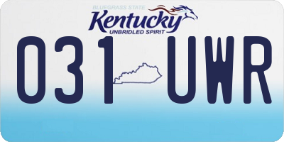 KY license plate 031UWR