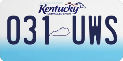 KY license plate 031UWS