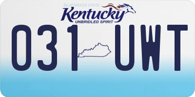 KY license plate 031UWT