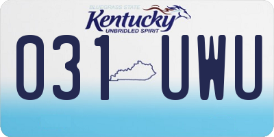 KY license plate 031UWU
