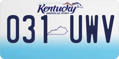 KY license plate 031UWV