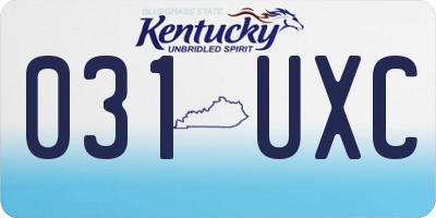 KY license plate 031UXC
