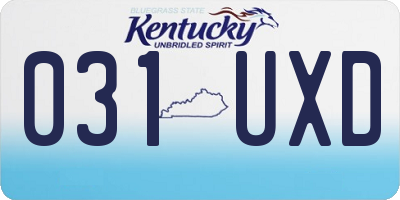 KY license plate 031UXD