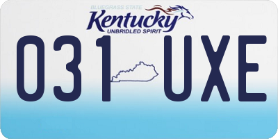 KY license plate 031UXE
