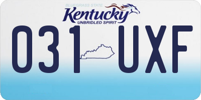 KY license plate 031UXF