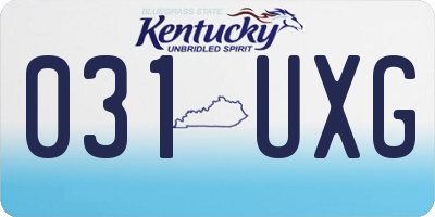 KY license plate 031UXG
