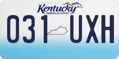 KY license plate 031UXH