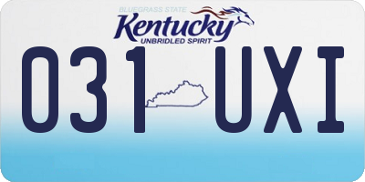 KY license plate 031UXI