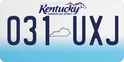 KY license plate 031UXJ