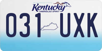 KY license plate 031UXK