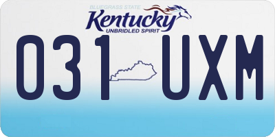 KY license plate 031UXM