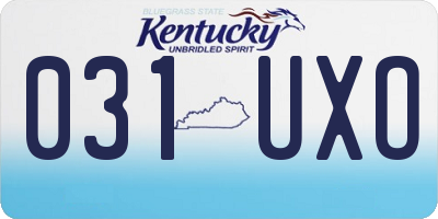 KY license plate 031UXO