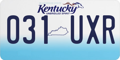 KY license plate 031UXR
