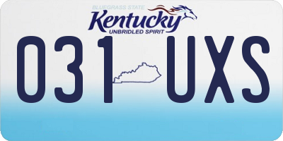 KY license plate 031UXS