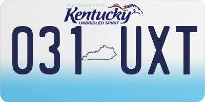 KY license plate 031UXT