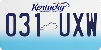 KY license plate 031UXW