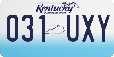KY license plate 031UXY