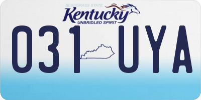 KY license plate 031UYA