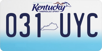 KY license plate 031UYC