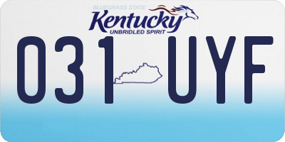 KY license plate 031UYF
