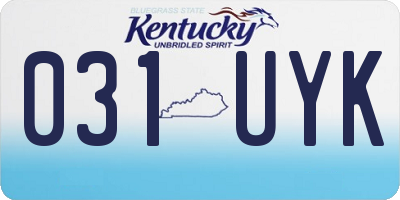 KY license plate 031UYK