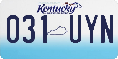 KY license plate 031UYN