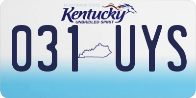 KY license plate 031UYS