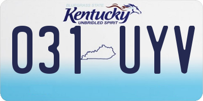 KY license plate 031UYV