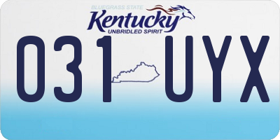 KY license plate 031UYX