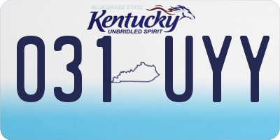 KY license plate 031UYY