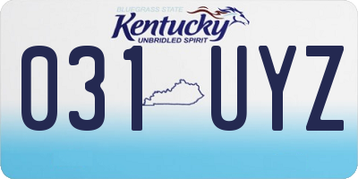 KY license plate 031UYZ