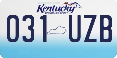 KY license plate 031UZB