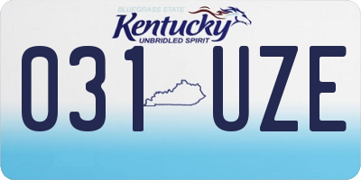 KY license plate 031UZE