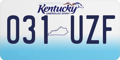 KY license plate 031UZF