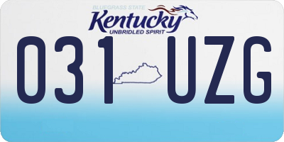 KY license plate 031UZG