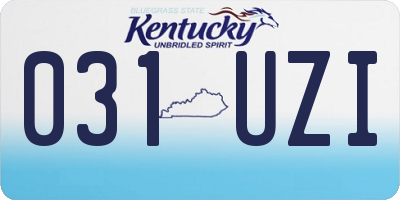 KY license plate 031UZI