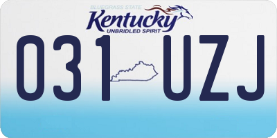 KY license plate 031UZJ