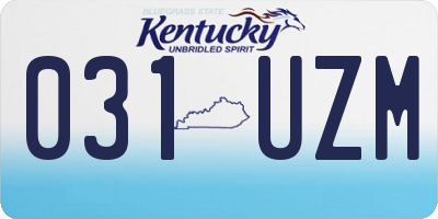 KY license plate 031UZM