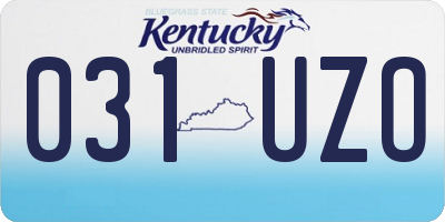 KY license plate 031UZO