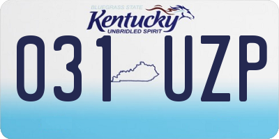 KY license plate 031UZP