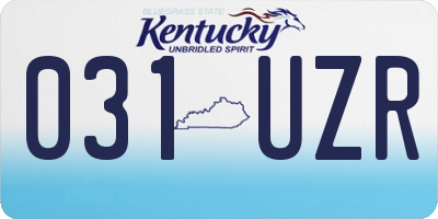 KY license plate 031UZR