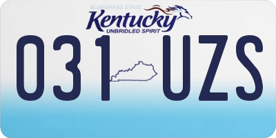KY license plate 031UZS