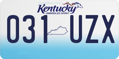 KY license plate 031UZX
