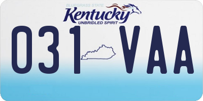 KY license plate 031VAA